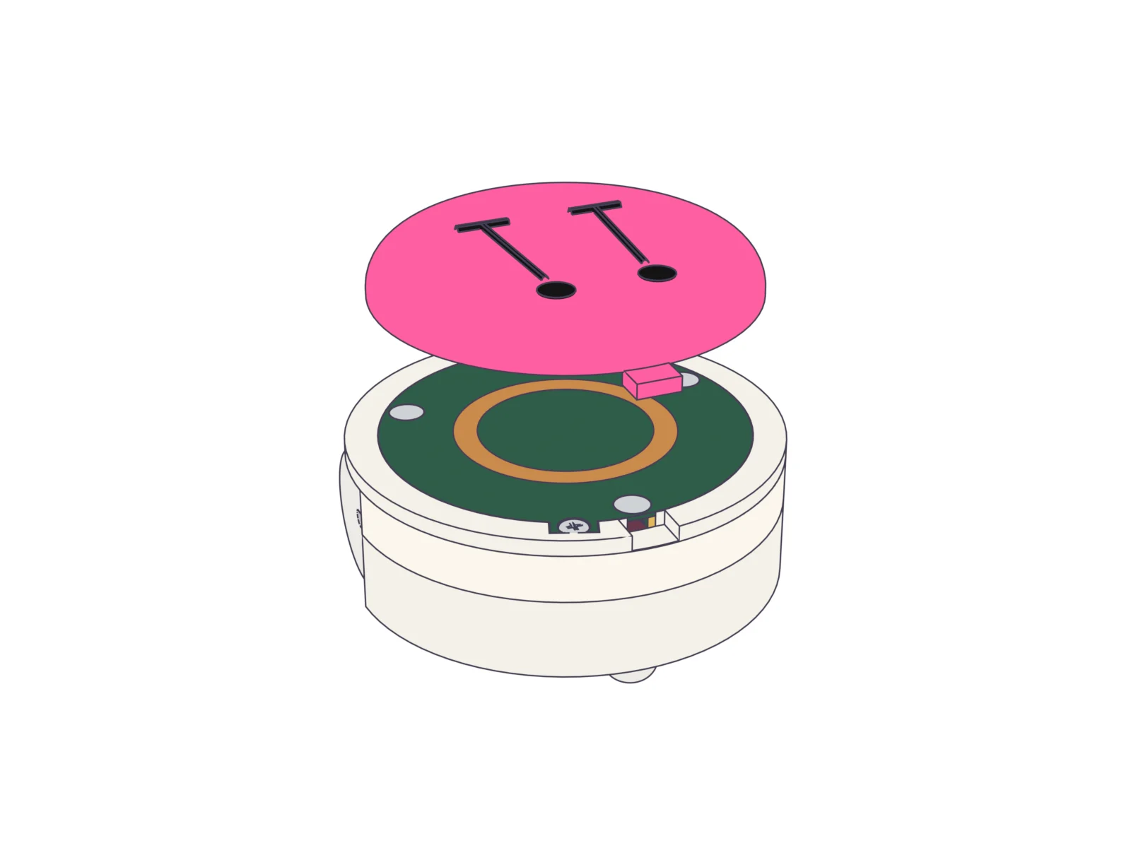 A pink Lover hat going onto a bot.